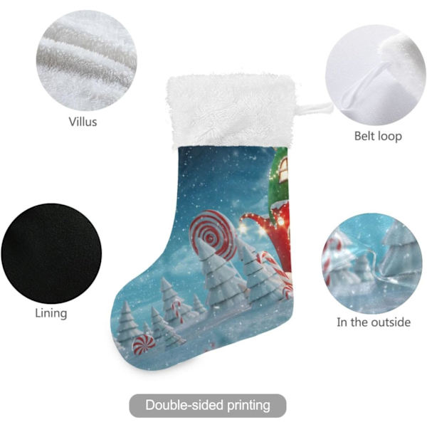 Julklapp, Personliga Julklappsstrumpor 2-pack Sagohus Jul Magisk Skog 45,7 cm Julstrumpor Hängande Ornament Kami