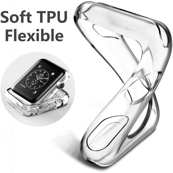 2-pack 42 mm fodral för Apple Watch Series 3 2 1 fodral, mjukt TPU-skydd
