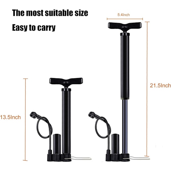 Högtryckscykelgolvpump - Cykelpump med Presta & Schrader