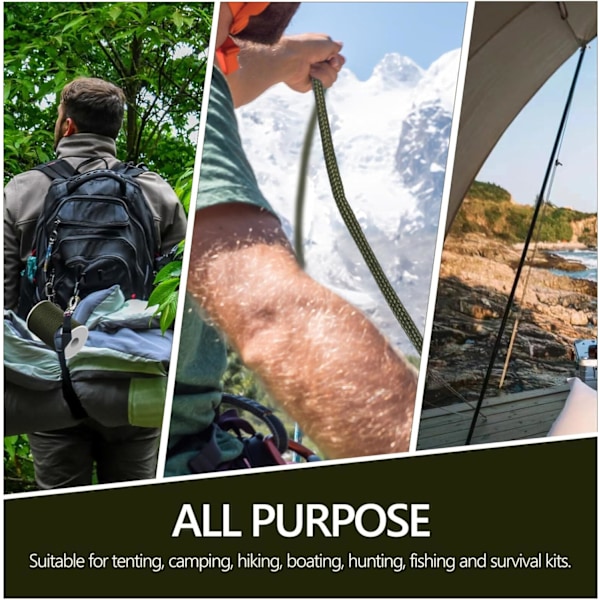 Nylontau - 2 stk 6mm grønne multifunksjonelle tau for camping