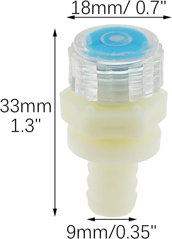 Sæt vanddispenser plast afløbsventiler 33x18mm hvid tilstopning spildevandsfitting gevind endehætte egnet til spandslangeopbevaring