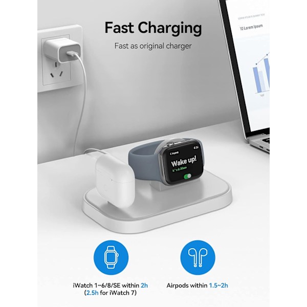 Ladestasjon for Apple Watch, lading av bærbar klokke