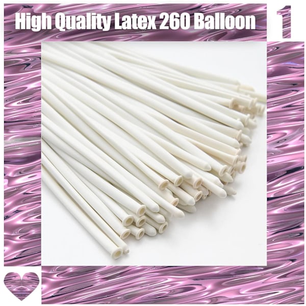 100 stk lange ballonger vridbare ballonger DIY 260 latex ballong lang