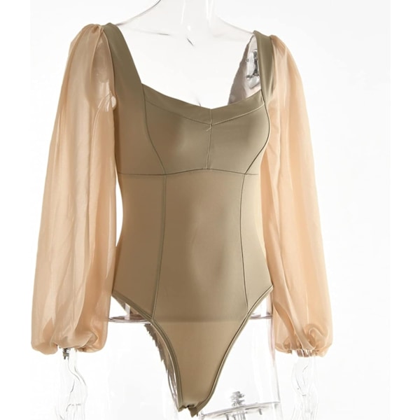 Dame Jumpsuits Bodystocking til kvinder Sortløs firkantet hals Lappedetaljer Lang Ballon