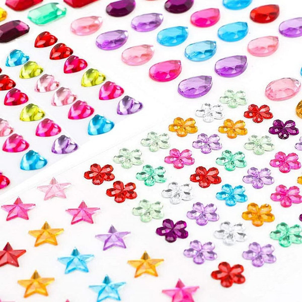Stick on Gems (1200 st) - Selvhheftende Rhinestone Stickers