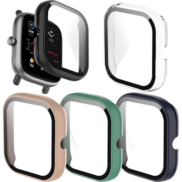 Suojakotelo Yhteensopiva Amazfit GTS 2 Mini Näytönsuojan Kanssa, Kokonaisvaltainen Kotelo Kova PC Puskuri Täysi Suojakuori Älykellon Lisävaruste Suojakotelo