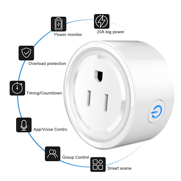 20A Smart Plug, Wifi Bluetooth Smart Outlets kompatibla