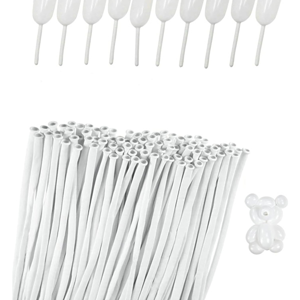 260 lange ballonger, 100 stk premiumkvalitet latex vridbare ballonger for