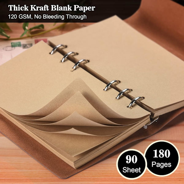 Vintage Påfyllningsbar Journal - Premium Läder Traveler Notebook