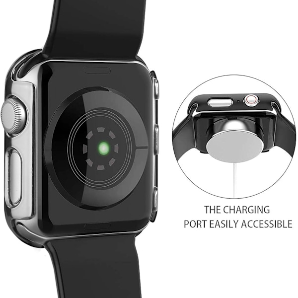 40 mm Bling-etui kompatibelt med Apple Watch-rem med indbygget hærdet glas