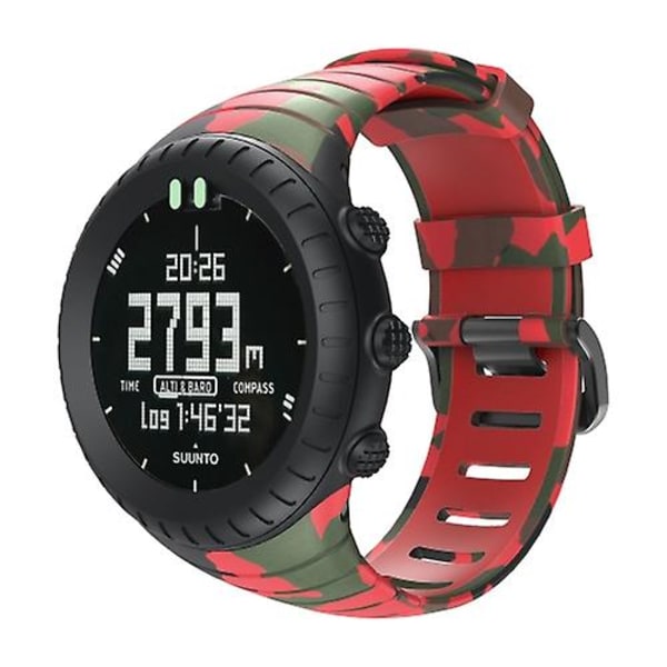 För Suunto Core Tpu Printed Watch Band HXQ Red Camouflage