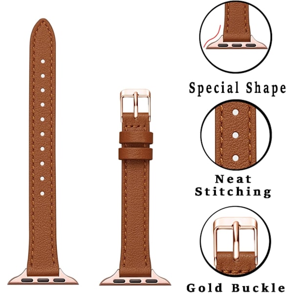 Små læderremme, der er kompatible med Apple Watch Band 38 mm
