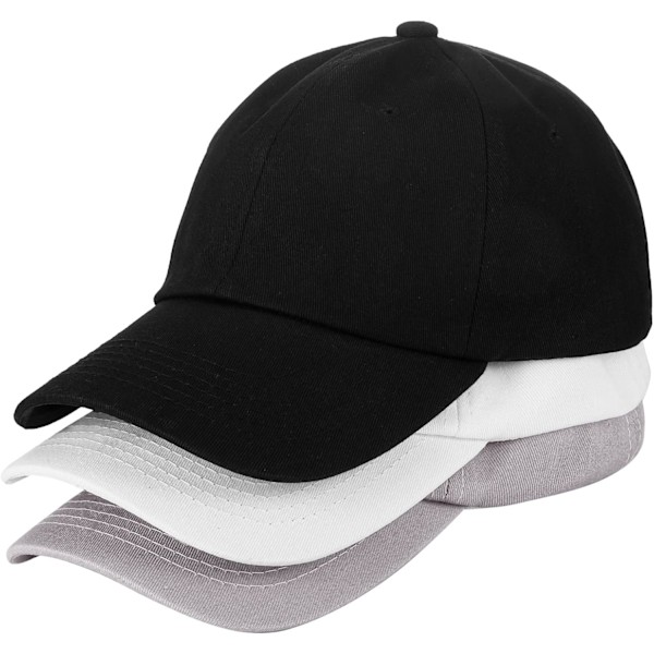 3-pack klassiska basebollkepsar. Pappakepsor passar män och kvinnor. Helt i bomull. Justerbar