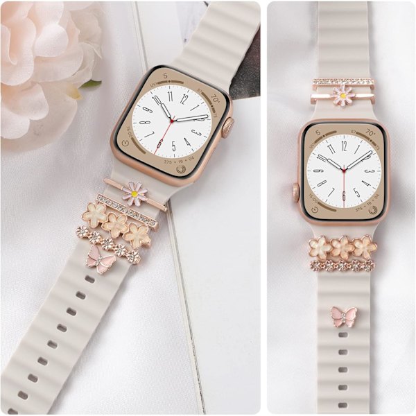 Dekorative ringer Loops Kompatibel med Apple Watch Band Charms 38 mm