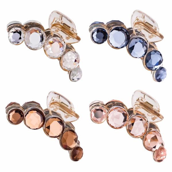 4-pack genomskinliga guld blå bruna bläckfisk kristallpärlor glitter glittrande