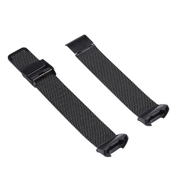 For Fitbit Charge 4 Dobbelt Forsikringsspændemilansk Urrem FDT Black