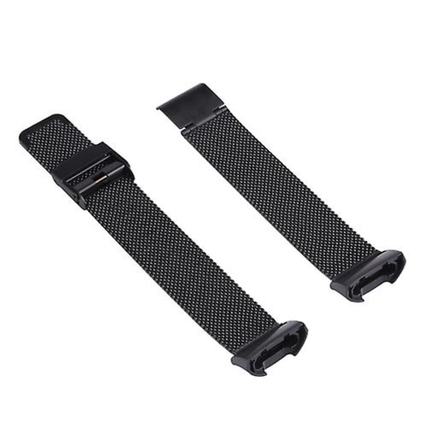 För Fitbit Charge 4 Dubbel Försäkringsspänne Milanese Klockarmband FDT Black