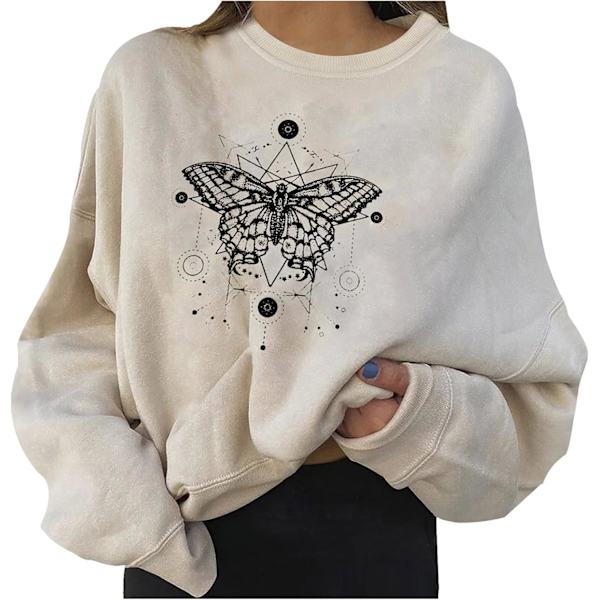 Tryckt långärmad tunika sweatshirt casual & bekväm för kvinnor