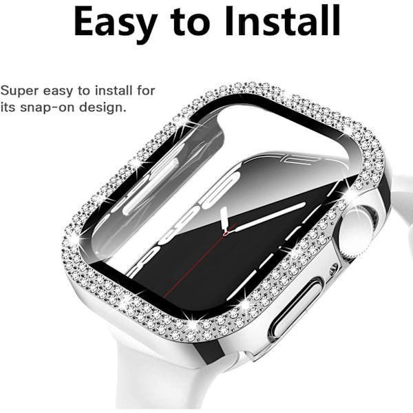 Bling-etui til Apple Watch Series 6 5 4 SE 40mm hærdet glas skærm