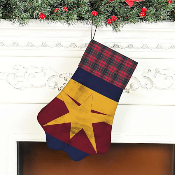 Arizona Flagga Julstrumpa för Husdjur Personlig Julstrumpa för Julhängande Dekoration Tassformad Husdjursstrumpa Ornament Semesterbrasa