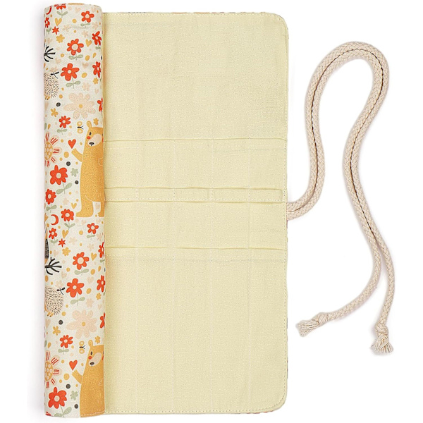 Stickningsnålsfodral (Canvas) - Organizer med 20 fack för nålar och krokar