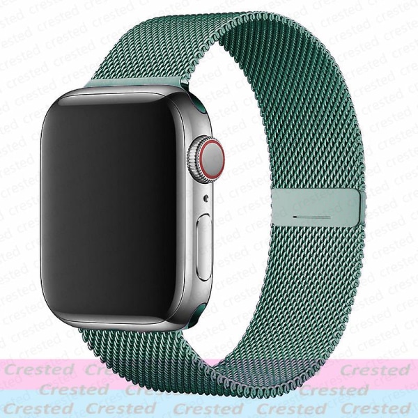 Milanese Loop-rem til Apple Watch Ultra-rem 44mm 40mm 45mm 41mm 49mm 42mm 38mm 44 Mm Correa Armbånd Iwatch Serie 3 6 Se 7 8 Pine green 38mm 40mm 41mm