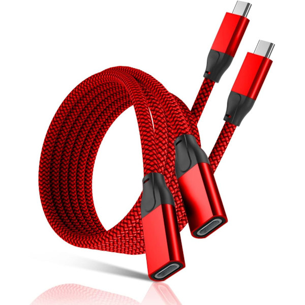 USB Typ C förlängningskabel 0,65 fot 2-pack. Usbc 3.1 Gen2