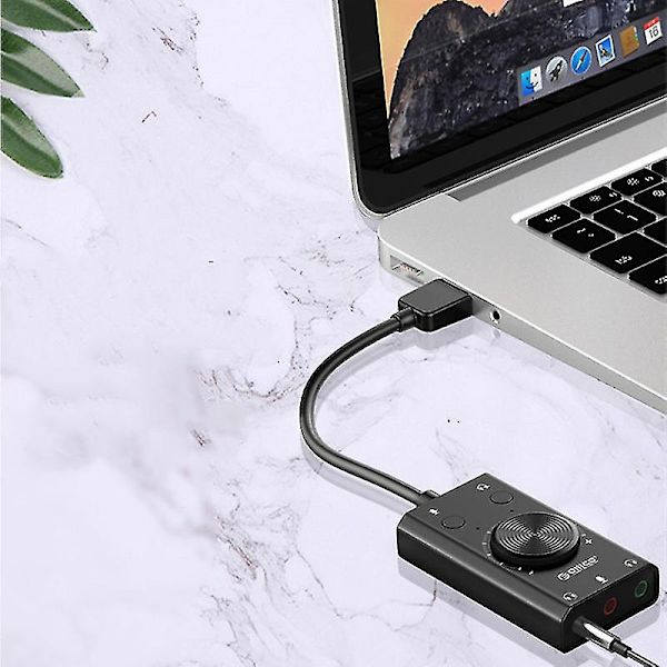 USB-lydkort Ekstern Stereo Lydkort Kanal Stereo Lydkort Konverter 3,5 Mm Aux Mikrofonuttak, Passer til Spillheadset Ps4 La