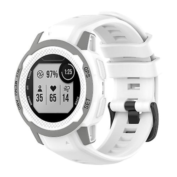 Til Garmin Instinct 2s Solid Color Silikone Sports Watch Band GZN White