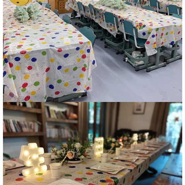 Bordduk, ideell for bursdagsfester, karneval, babyshower, temafester, spa-fester, engangs, rektangulær, vanntett plast