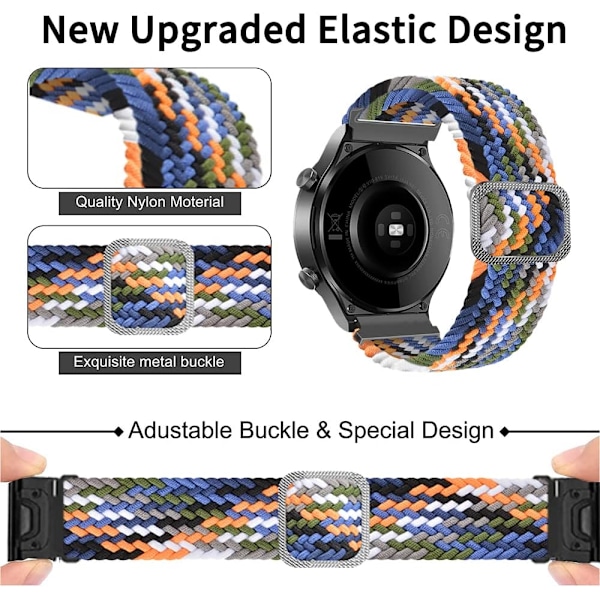 Klokkestropper (20mm) - Nylon erstatningsarmbånd for Garmin Fenix og mer