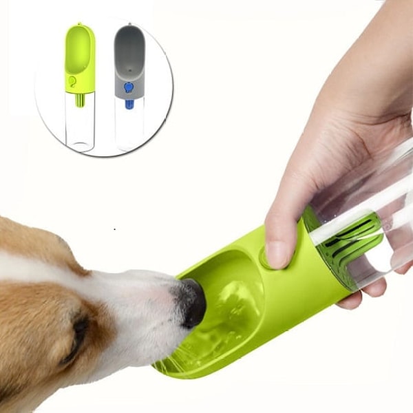 Vattendispenser för husdjur med kopp för hund utomhus (grön)