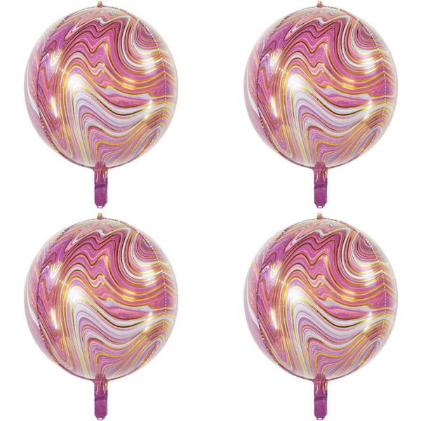 22 tommers rosa store folieballonger (4-pakning)