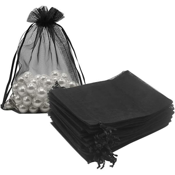 Sorte Organzaposer 5x7 tommer - Pakke med 100, Net Candy Bags