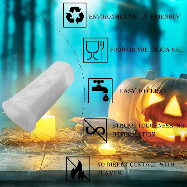 3D Kranie Lys Form Kolonne Halloween Silikoneform