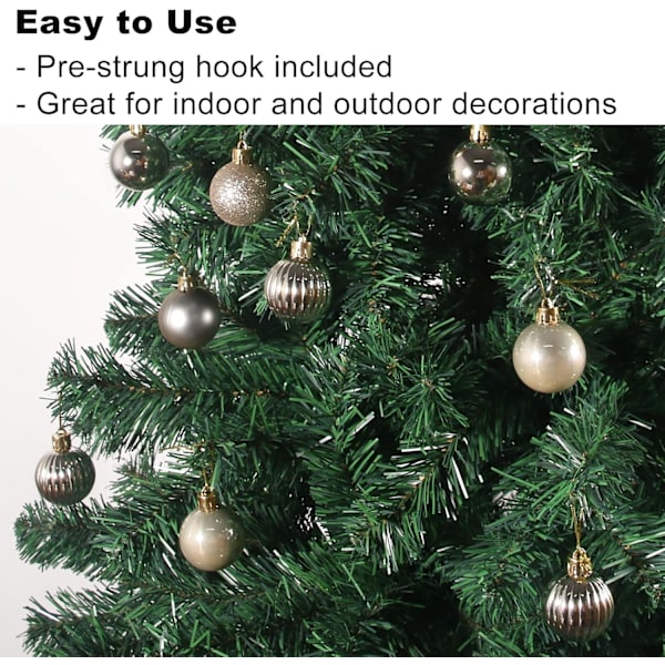 Champagne Gold 2,5\" Julgranskulor Julgransdekorationer Ornament