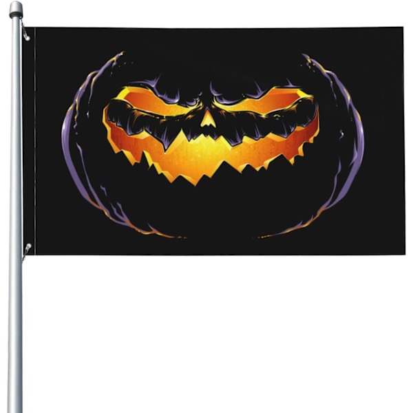 Halloween Græskar Gløder i Mørket 3x5 Ft Holdbar Udendørs Have Banner Feriefest Hjemmedekoration s Sort Sort