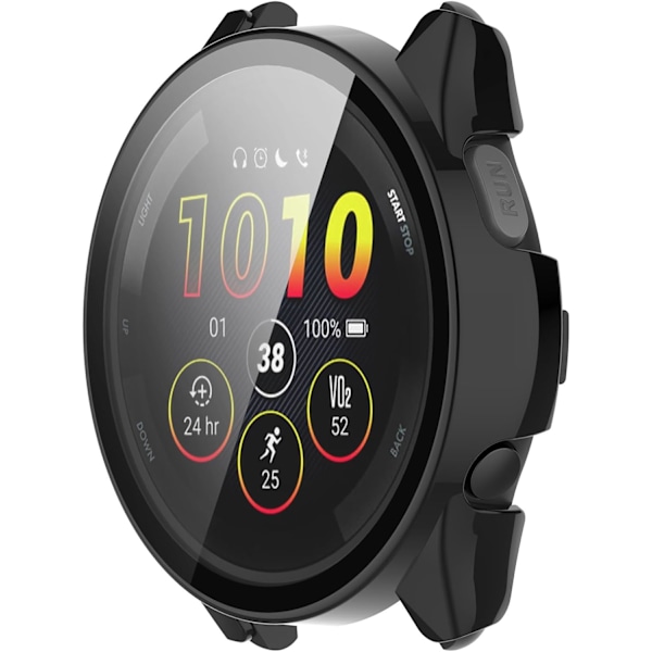 Smartwatch Full Coverage PC Skyddsfodral med Härdat Glas Skärmskydd Kompatibelt med Garmin Forerunner 165/Forerunner 165 Music Smar