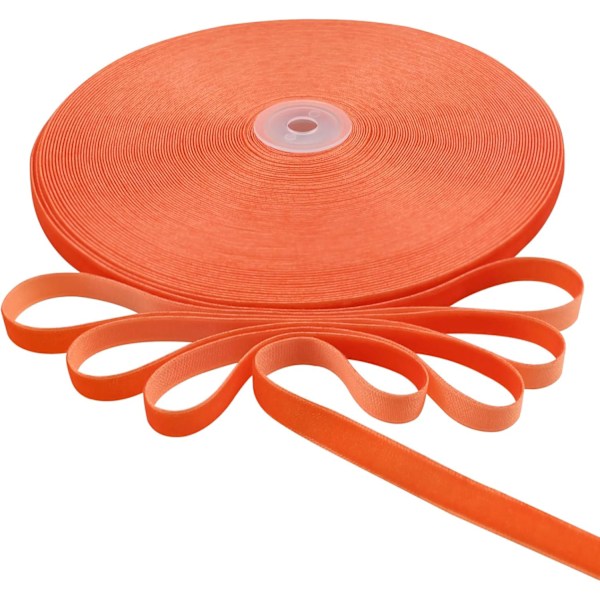 Vintage Orange Sammetsband, 3/8 Tum X 30 Yards Enkelsidig Sammetsband för