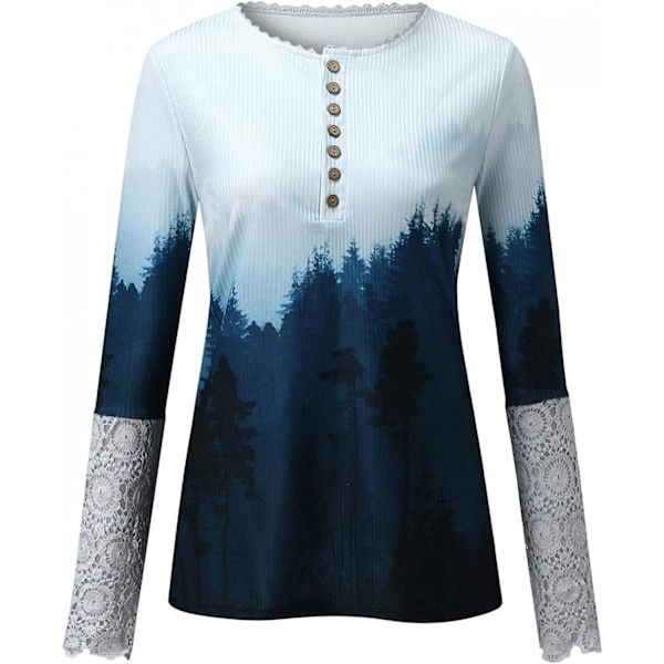 Langarmede skjorter for kvinner Casual Slim Tunic Plus Size Topper Y2k Topper Trendy
