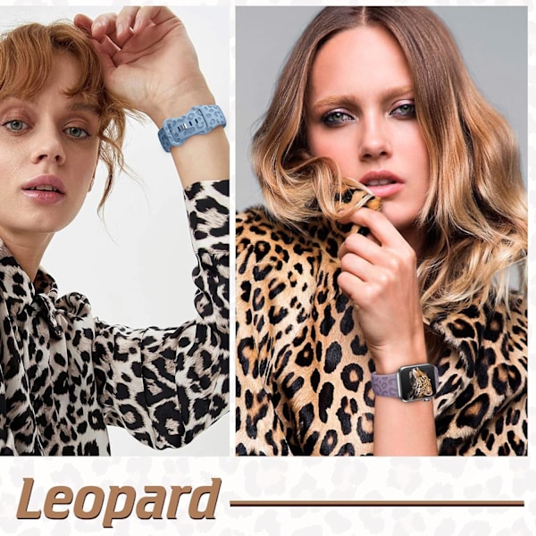 6-pak leopardgravert band som er kompatibel med Apple Watch