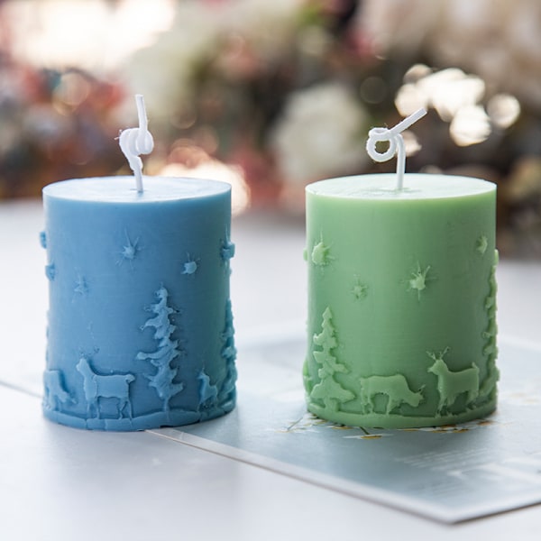 Jullim gips DIY håndlavet serie søjleformet aromaterapi lettelseslysform