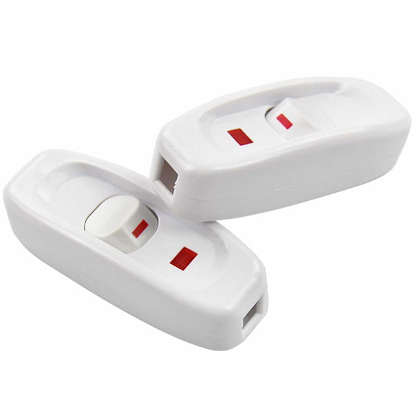 2 st lampknapp Inline-strömbrytare - AC 250V 10A vippströmbrytare PÅ/AV med LED-indikator