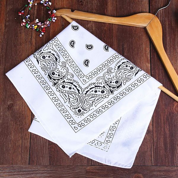 Set med 3 bandana-huvuddukar, röda, vita, svarta halsdukar bandana för kvinnor och män,