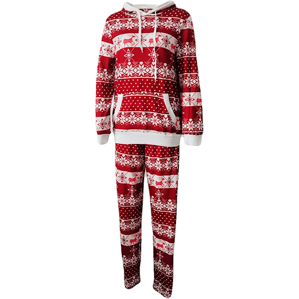 Kvinnors julpyjamas, långärmad pyjamas set, tvådelad sovkläder,