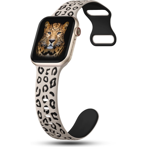 Sport leopardgraverede remme, der er kompatible med Apple Watch Band 41 mm