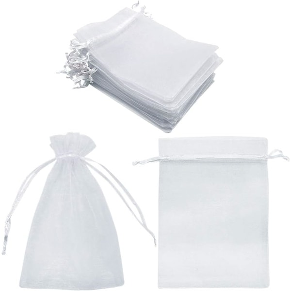 Vita organza presentpåsar tum 100 st