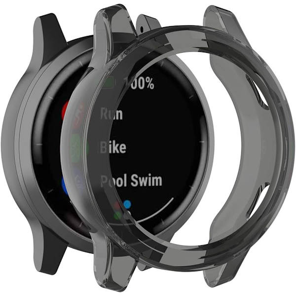 Svart 3-pack fodral för Garmin vívoactive 4 - Transparent TPU-skyddande stötfångare