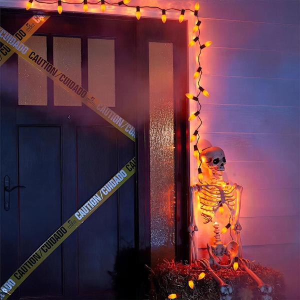 25 stk. C9 LED Halloween Orange pærer, C9 LED juletræslys udskiftningspærer til Halloween udendørs lyskæder, C9/E17 mellemstørrelse