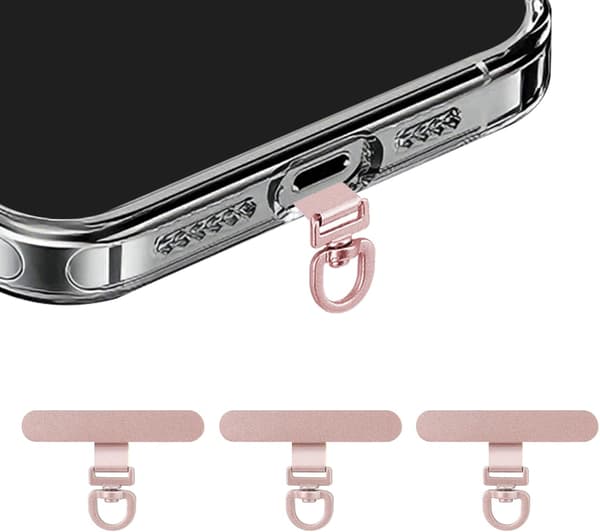 360° Roterende Telefonholder i Rustfrit Stål (3-pak) - Universal til iPhone og Andre Telefoner (Passer til Håndledsremme/Halskæder/Crossbody)